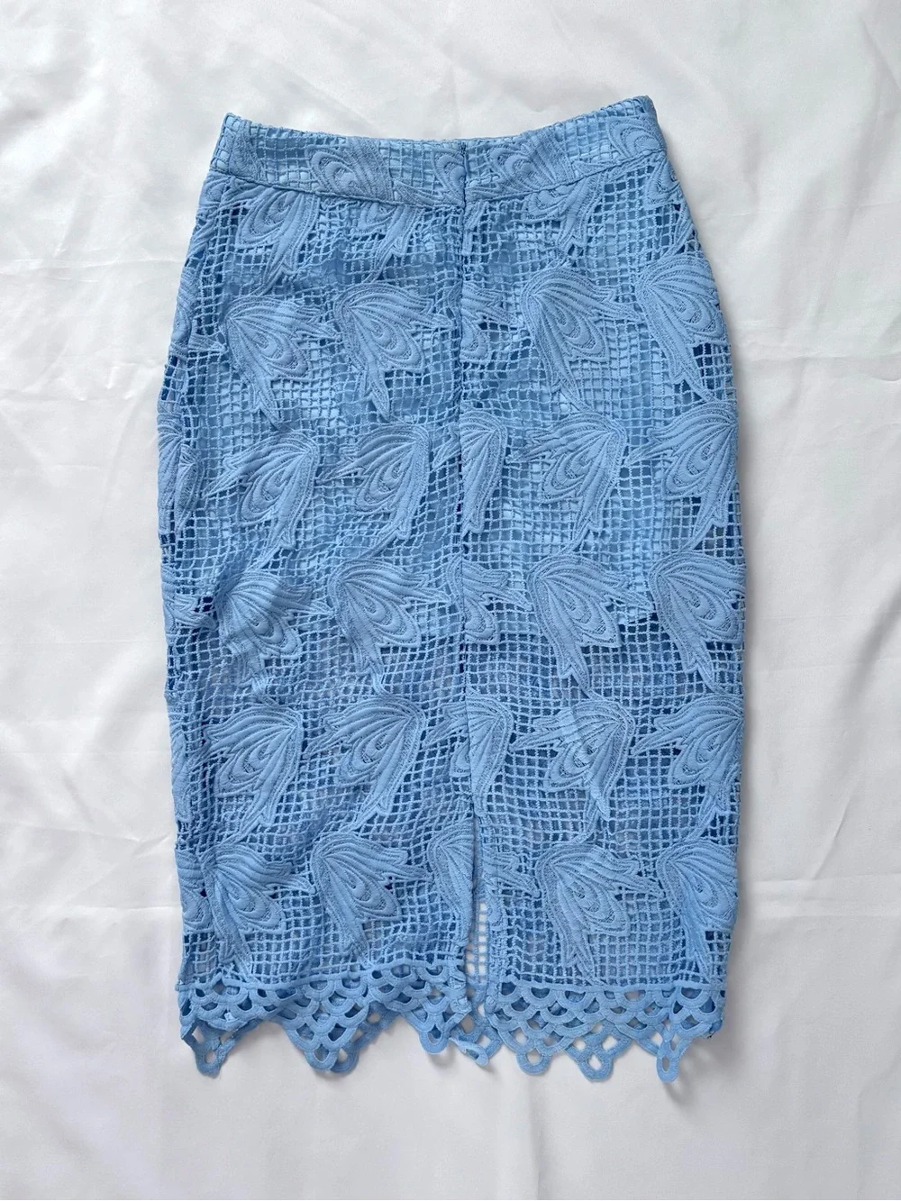 Light Blue Lace Pencil Skirt